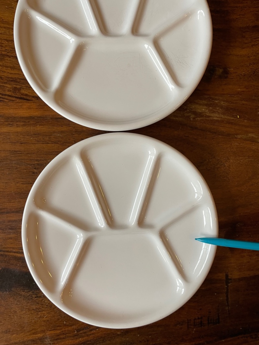 2 White Fondue Plates by Varages Made in France Simple Design - Picture 7 of 8